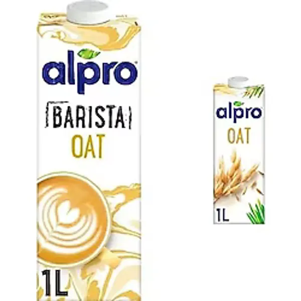 Alpro Barista Yulaf Bitkisel İçeceği, 1L ve Alpro Yulaf Bitki Bazlı İçecek 1 L