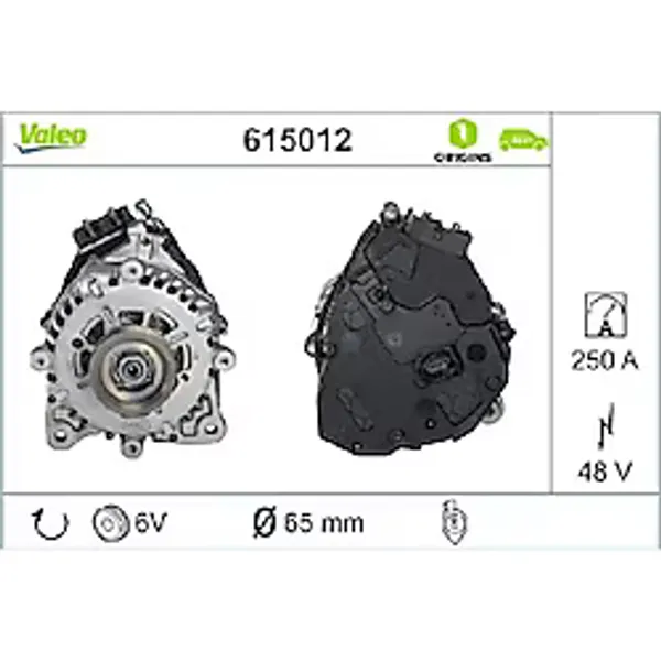 ALTERNATOR 48V 250A GOLF VIII A3 LEON OCTAVIA 20> VALEO 615012