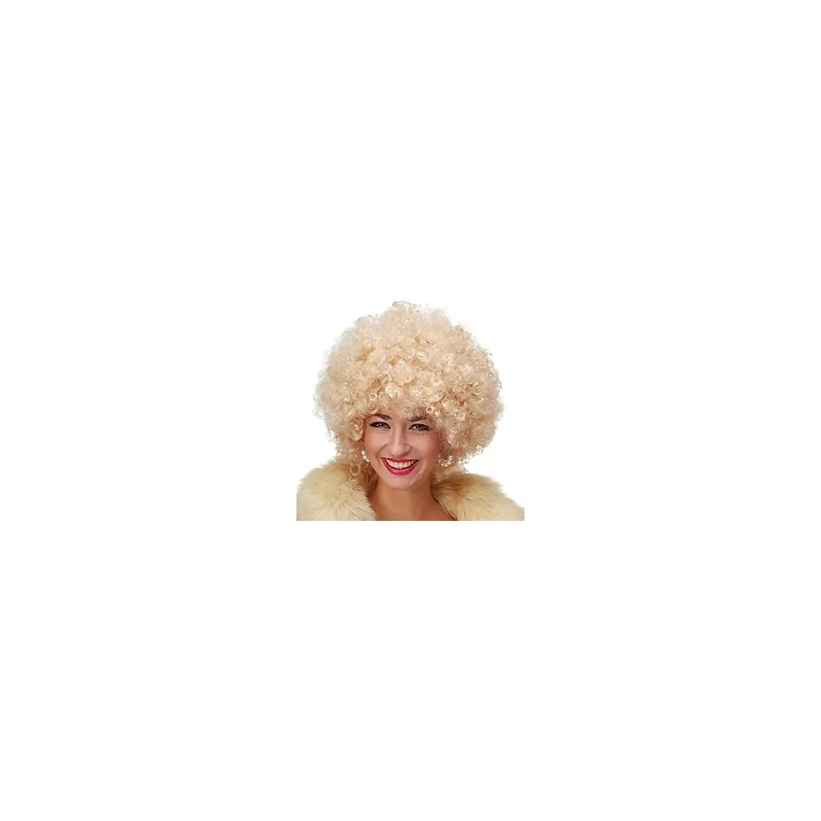 Altın Renk Kıvırcık Afro Parti Peruğu
