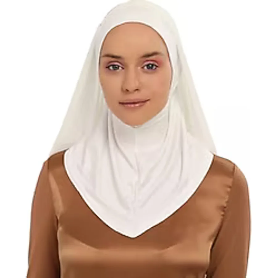 Altobeh Hazır Lüks Pratik Hijablı Şifon Şal, Ekru