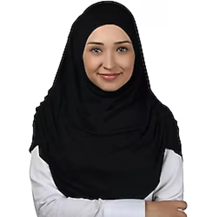Altobeh Hazır Türban Büzgülü Pileli Pratik Eşarp Tesettür Hijab - Namaz Örtüsü - Siyah