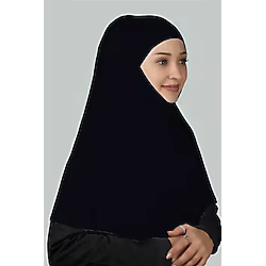 Altobeh Hazır Türban Peçeli Pratik Eşarp Tesettür Nikaplı Hijab - Namaz Örtüsü Sufle (XL), Lacivert