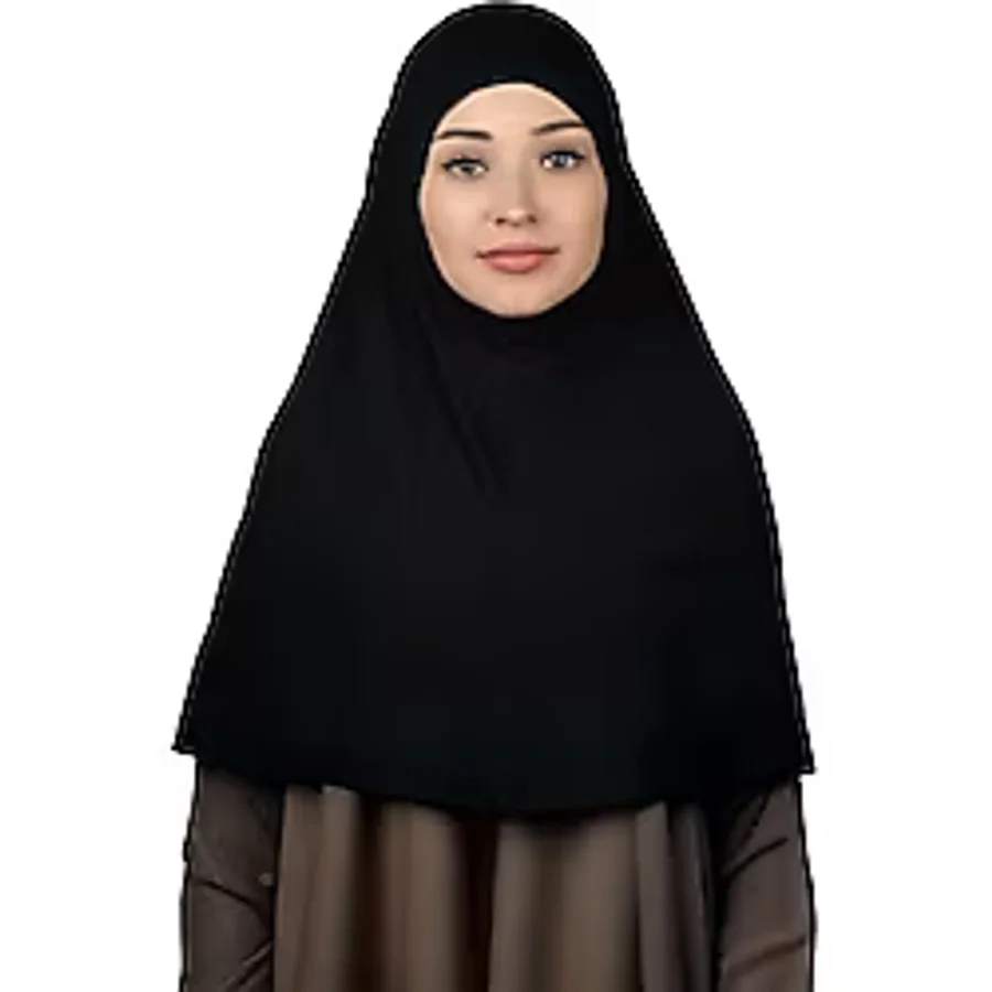 Altobeh Hazır Türban Pratik Eşarp Tesettür Hijab - Namaz Örtüsü (XL), Siyah
