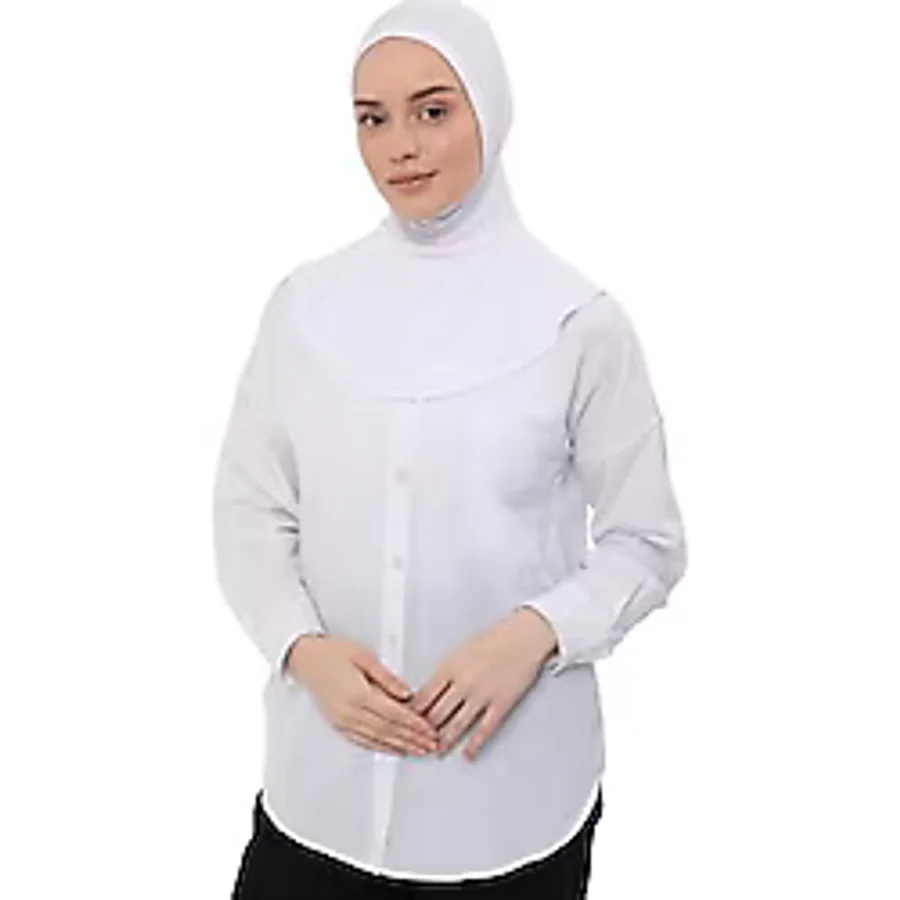Altobeh Kadın Tesettür Pratik Boyunluklu Hijab - Sporcu Bone, Beyaz