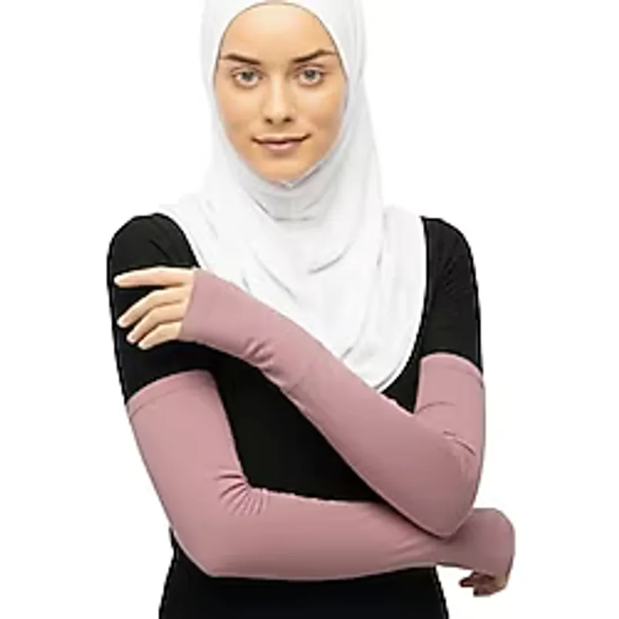 Altobeh Kesik Parmak Geçmeli Penye Tesettür Kolluk, Koyu Pembe