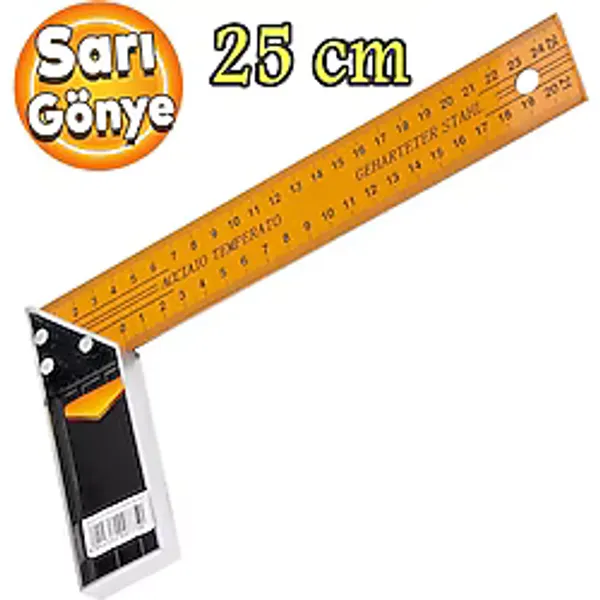 Aluminyum L Gonye Sari Gonye Cetvel Kaynak Kaynakci Marangoz Gonyesi 250 Mm