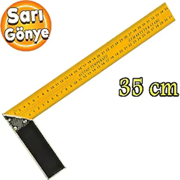 Alüminyum L Gönye Sarı Gönye Cetvel Kaynak Kaynakçı Marangoz Gönyesi 350 mm
