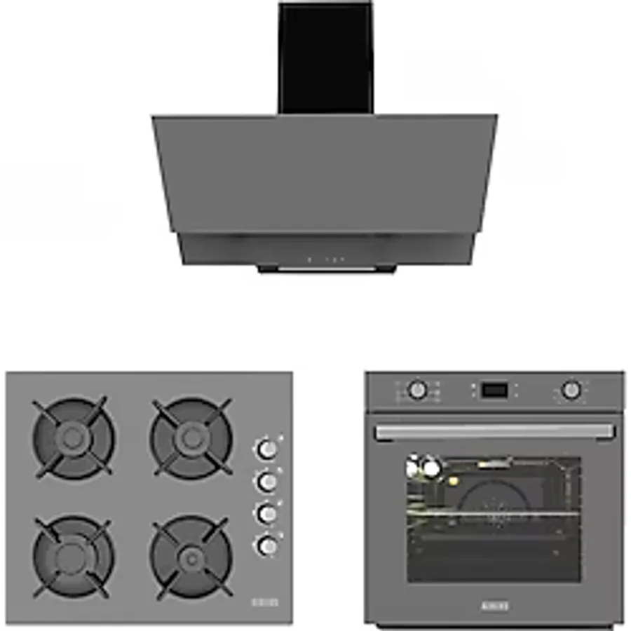 Alveus Gri Cam Dijital/dokunmatik 3'lü Ankastre Set (f17-gls640-mfa627)