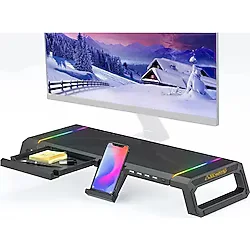 ALWAYS TEKNOLOJİ Masaüstü Stand Yükseltici Katlanabilir RGB Çekmeceli Monitör Standı