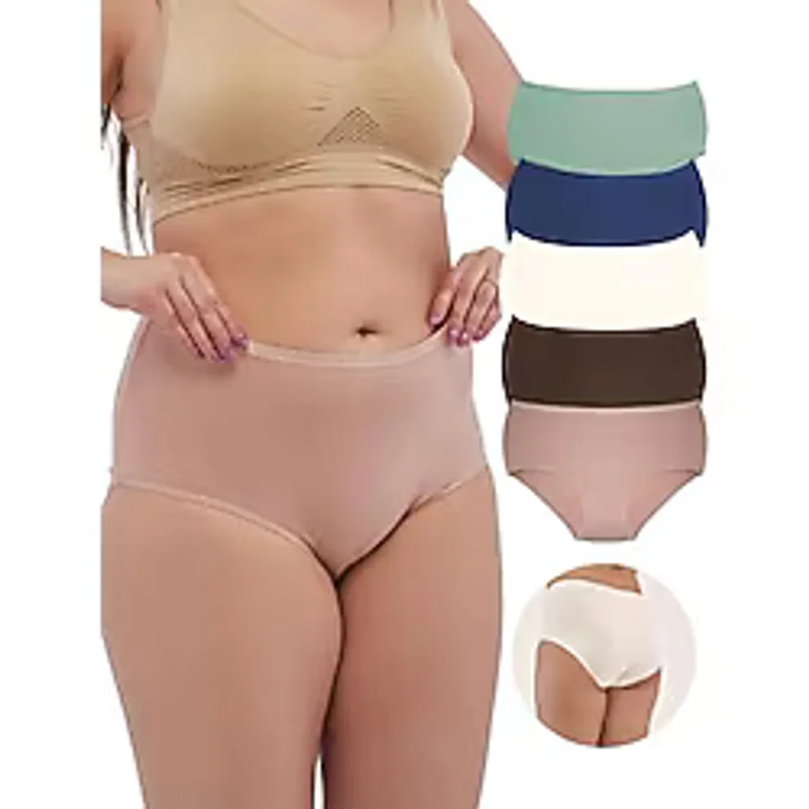 ALYA UNDERWEAR Kadın İç Çamaşırı, Büyük Beden Yüksek Bel Kadın Külotlar, Nefes Alabilir, Organik, Extra Battal, Pamuklu Kadın Çamaşırı, 5'li Paket (8XL, 9XL, 10XL) (Multucolor-P03, 9XL)
