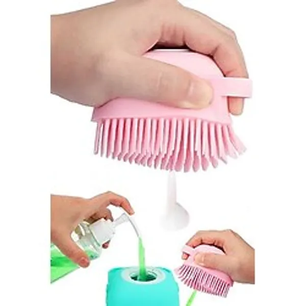 Amaçlı Silikon Lif Hazneli Kese Banyo Duş Silikon Temizleme Yumuşak Duş Kese Asorti 1420