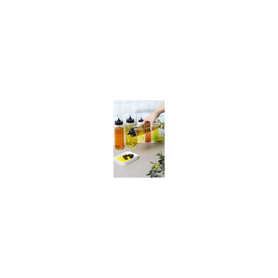 Amentes Damlatmaz Akıllı Yağlık sirkelik limonluk 3 Parça Cam Yağlık Seti 500 ml zeytinyağ etiket