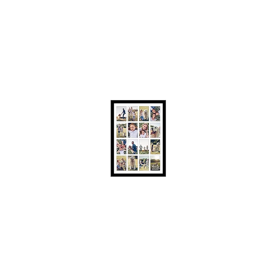 Americanflat 18x16 Kolaj Resim Çerçevesi - (16) 4x6 Resim Çerçevesi Açıklıkları veya Bir 18x16 Fotoğraf Çerçevesi olarak kullanın - Ahşap Tasarlanmış, Cilalı Pleksiglas, Duvar için Asma Donanımı