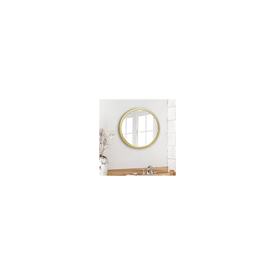 Americanflat 50,8 cm Çerçeveli Yuvarlak Altın Ayna - Banyo, Yatak Odası, Antre, Oturma Odası için Büyük Daire Aynası - Duvar Dekoru için Büyük Dairesel Modern Ayna