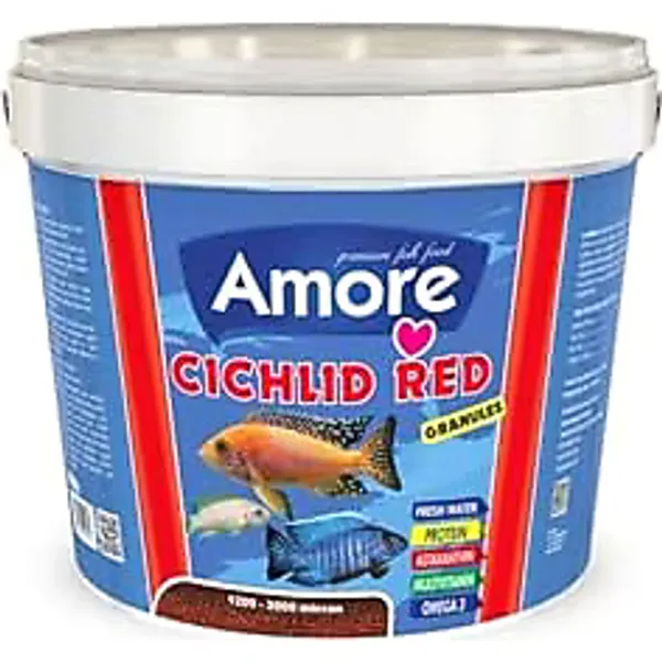 Amore Cichlid Red Granules 3 Kg Malawi Amerikan Tanganyika Ciklet Yüksek Protein Kova Balık Yemi