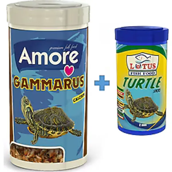 Amore Gammarus 1000Ml Lotus Turtle Sticks 250Ml Sürüngen Ve Kaplumbağa Yemi