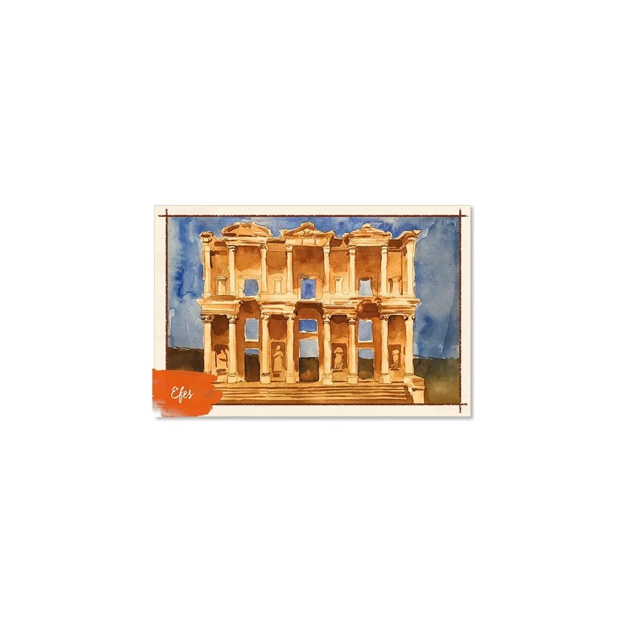 Anadolia Efes Antik Kenti Ahşap Kartpostal