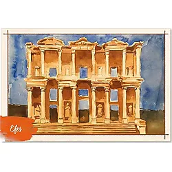 Anadolia Efes Antik Kenti Ahşap Kartpostal