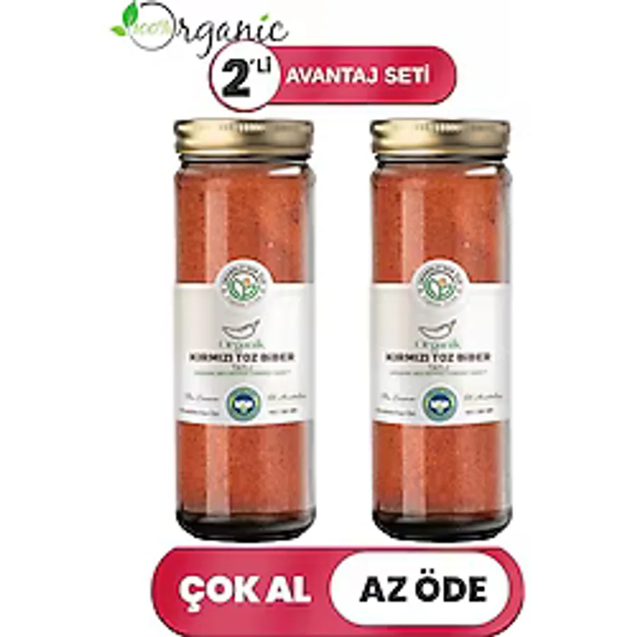 Anadolunun Özü Organik Kırmızı Toz Biber Tatlı 2'li Avantaj Seti - 100 gr