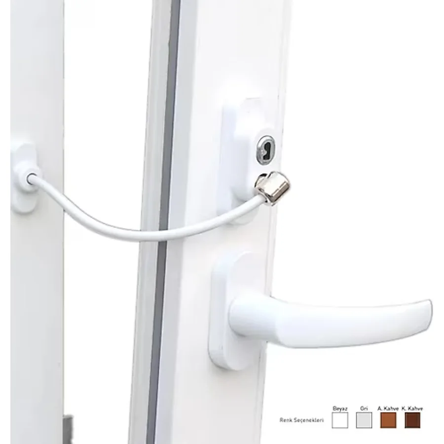 Anahtarlı Halatlı Pvc Kapı Pencere Emniyet Kilidi-Findit