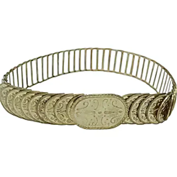 Anatolia Altın (GOLD) Renk Metal Lastikli Kına Gecesi İçin Kaftan ,bindallı Gelin Kemeri