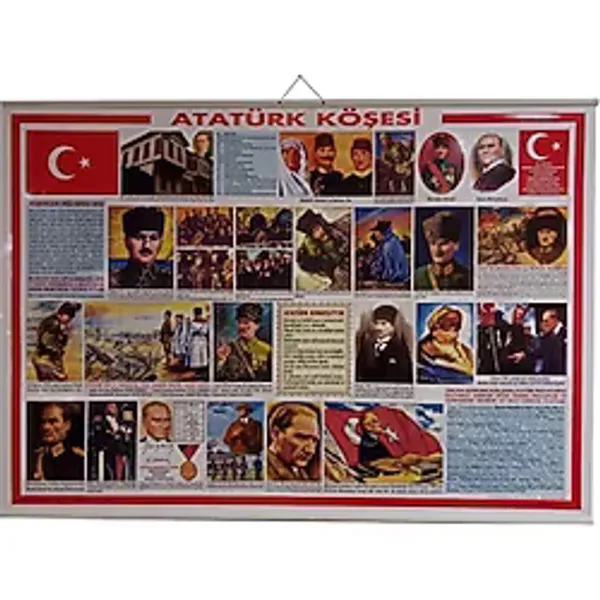AND Atatürk Köşesi Levhası 70x100 Cm Askılı Ve Çıtalı