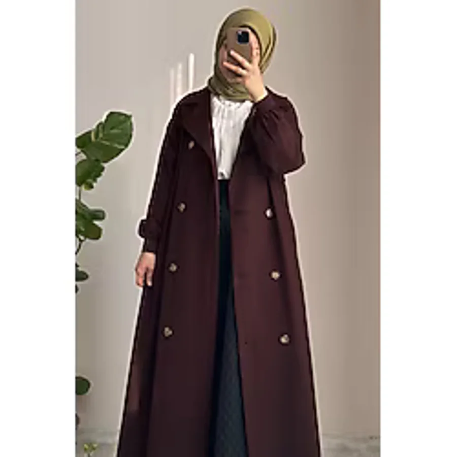Ande Tesettür Marsiyano Trenç/ Ferace - Acı kahve - 2