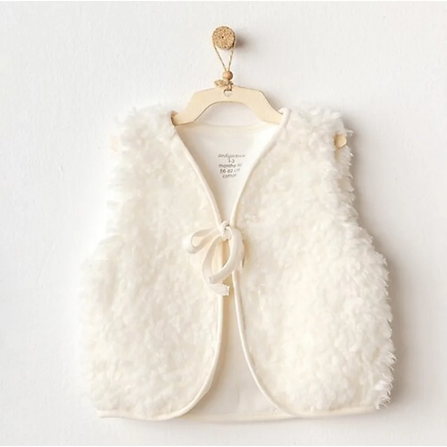 AndyWawa AC25254 Vest Plush Basic Kız Bebek Yeleği