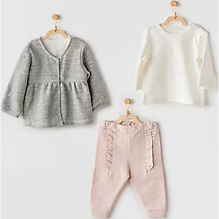 AndyWawa Ballerina AC24128 3'lü Kız Bebek Takım