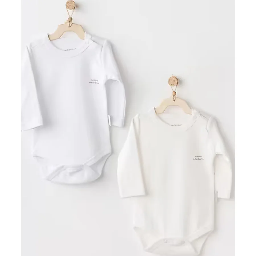 Andywawa Bebek Sleeve Body Basic 2'li Set Ekru AC25210