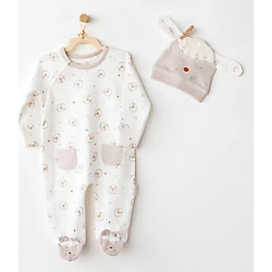 AndyWawa Tinny's Sheep AC26154 Şapkalı Bebek Tulum Takımı