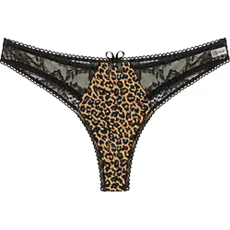 Angel Leopar Desenli Dantelli Fantezi G String Külot