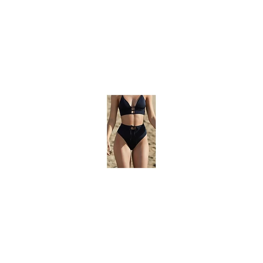 Angelsin Siyah Yüksel Bel Bikini Alt Siyah 42