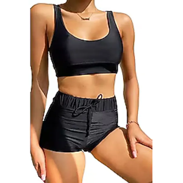 Angelsin Tankini Bikini Üstü Siyah 40