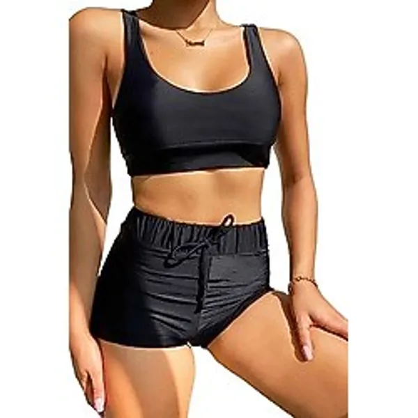 Angelsin Tankini Bikini Üstü Siyah 44