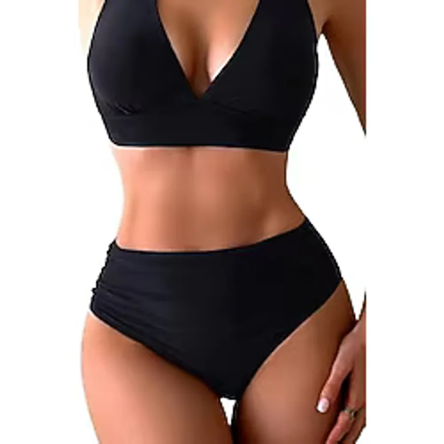 Angelsin Yandan Büzgülü Şık Bikini Altı Siyah