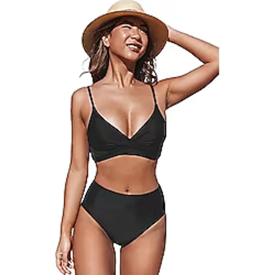 Angelsin Yüksek Bel Siyah Bikini Altı Siyah 36
