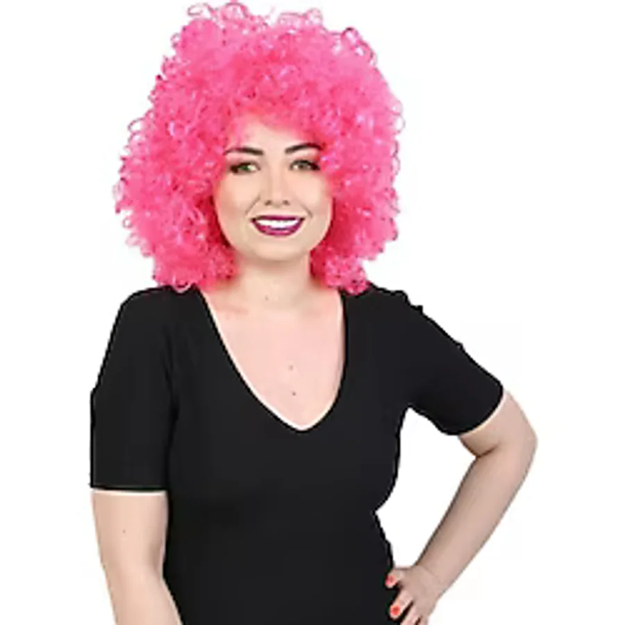 Animasyon Parti Ve Palyaço Peruğu - Neon Pembe