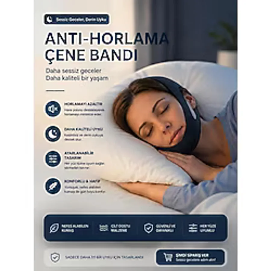 Ankaflex Premium Çene Yüz Maskesi Horlama Giderici Ağız Kuruluğu İçin Uyku Korsesi