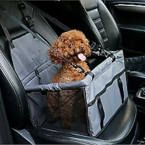 Ankaflex Seyahat Kedi Köpek Oto Araç Içi Askılı Çanta Evcil Hayvan Araba Yatağı Taşıma Koltuğu Araç - Siyah