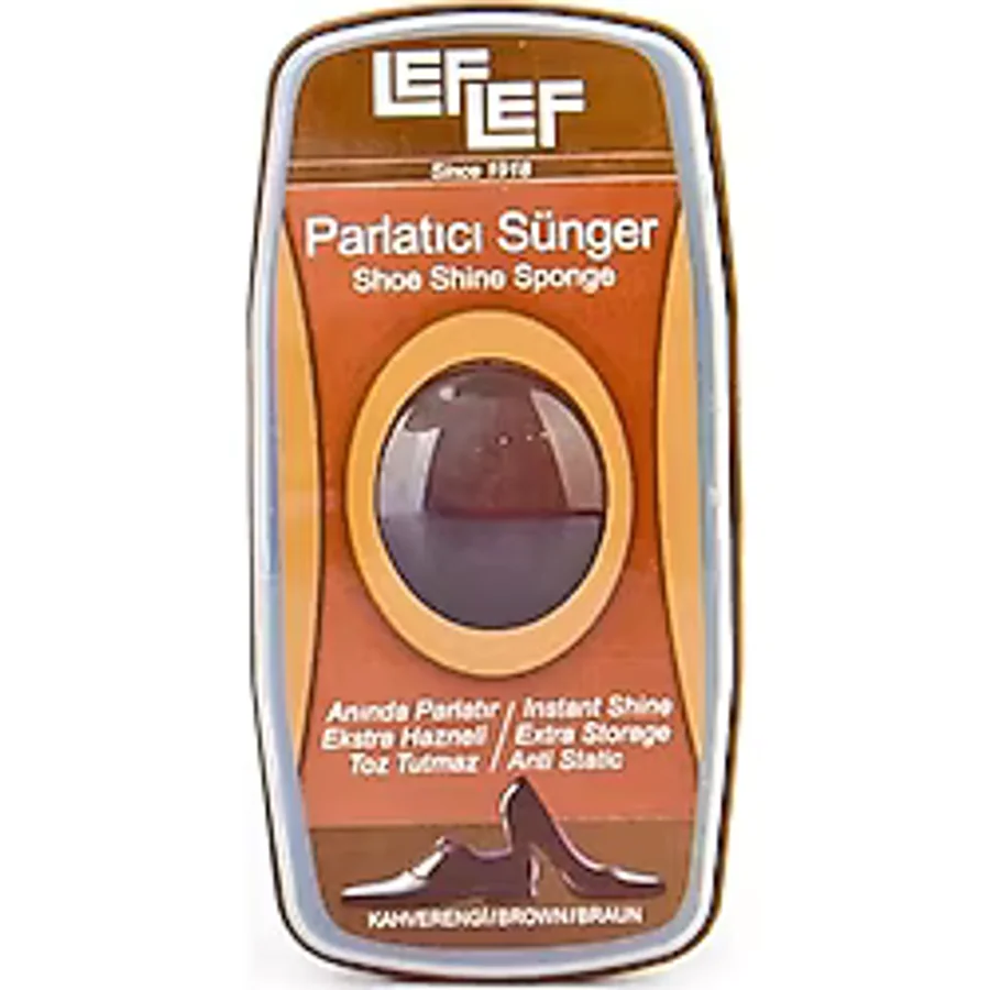 Ankanorm Nuri LefLef Ayakkabı ve Deri Parlatıcı Sünger Parlatıcı Depolu Deri Bakım Süngeri Kahve (10 ml)
