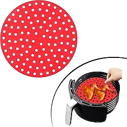 Ankaverse Renkli Isıya Dayanıklı Yıkanılabilir Silikon Fırın ve Airfryer Yuvarlak Pişirme Matı 20 cm (5286)