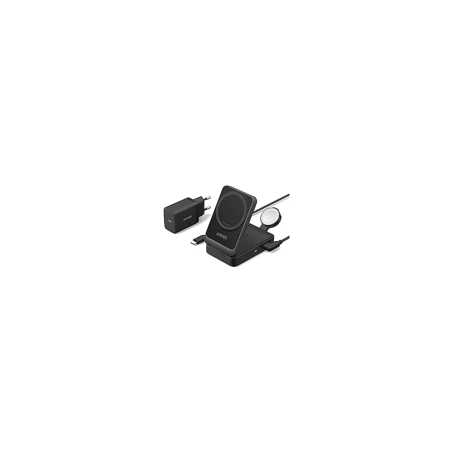 Anker B2557 MagGo Siyah 3in1 Kablosuz Hızlı Şarj Aleti
