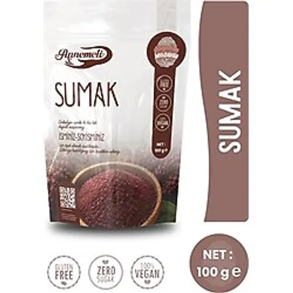 Annemeli Sumak 100 Gr - Öğütülmüş Sumak Baharatı, Ekşi Aromalı, Salata, Kebap ve Yemekler İçin