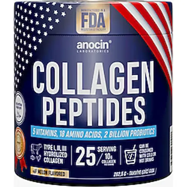 Anocin Collagen Peptides Kolajen (Tip I, II, III) + 18 Amino Asit + 5 Vitamin + 2 Milyar Probiyotik-282.5 gr