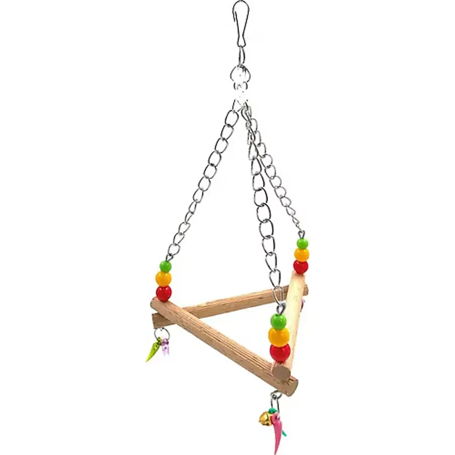 ANS Boncuklu Üçgen Salıncak Kuş Oyuncağı 23cm