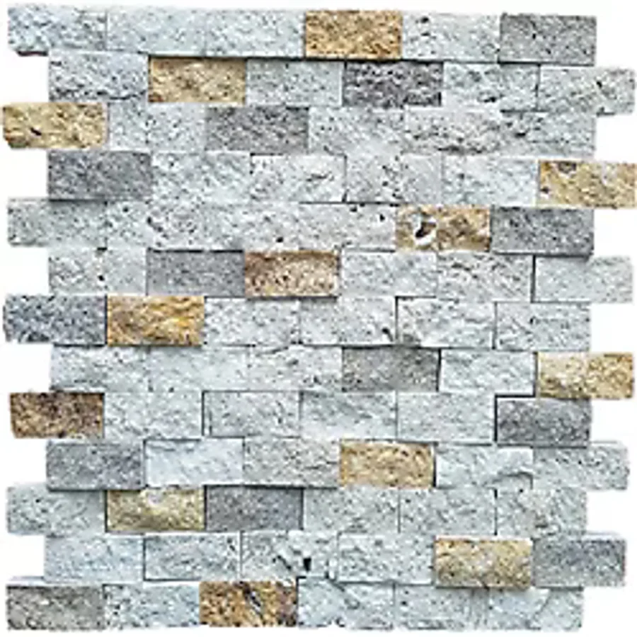 ANTALYA TAŞ MARKET Mix 2,5x5 cm Fileli Patlatma Taş Duvar Kaplaması Doğaltaş - Renkli - 2,5 x 5 cm