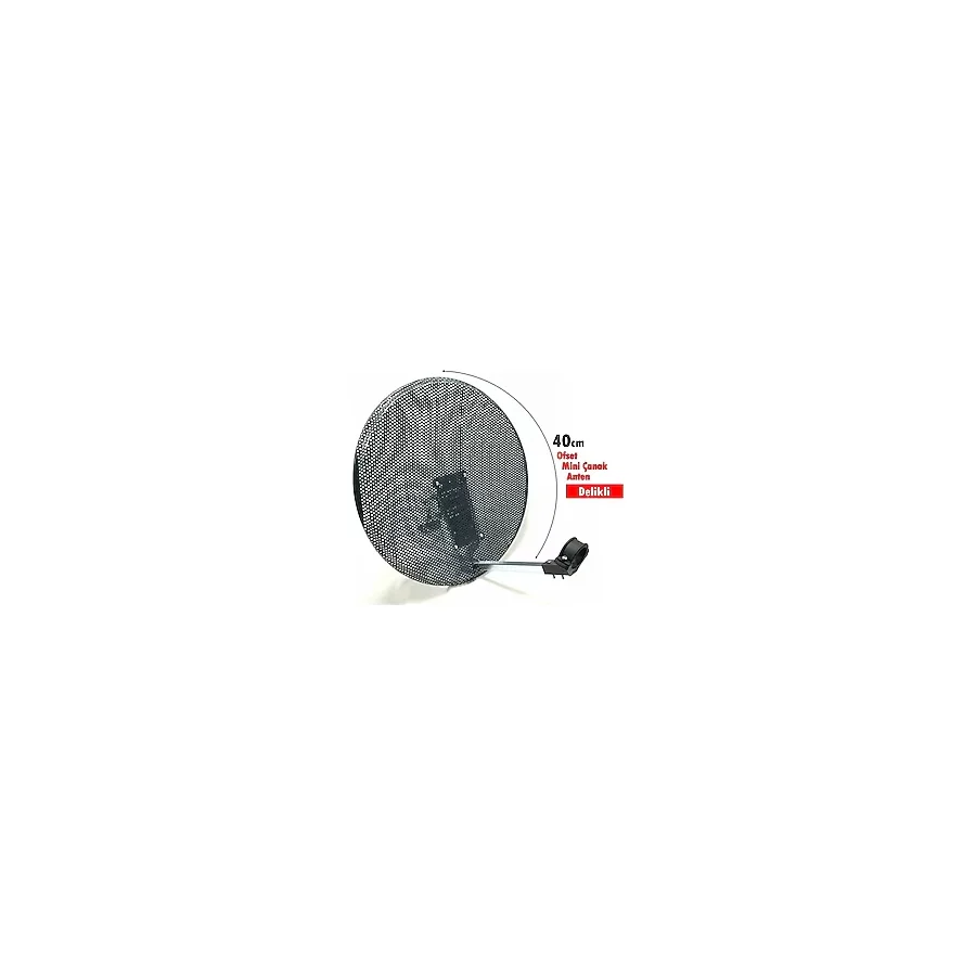 Antenci 40cm Delikli Mini Karavan Çanak Anteni - Antrasit