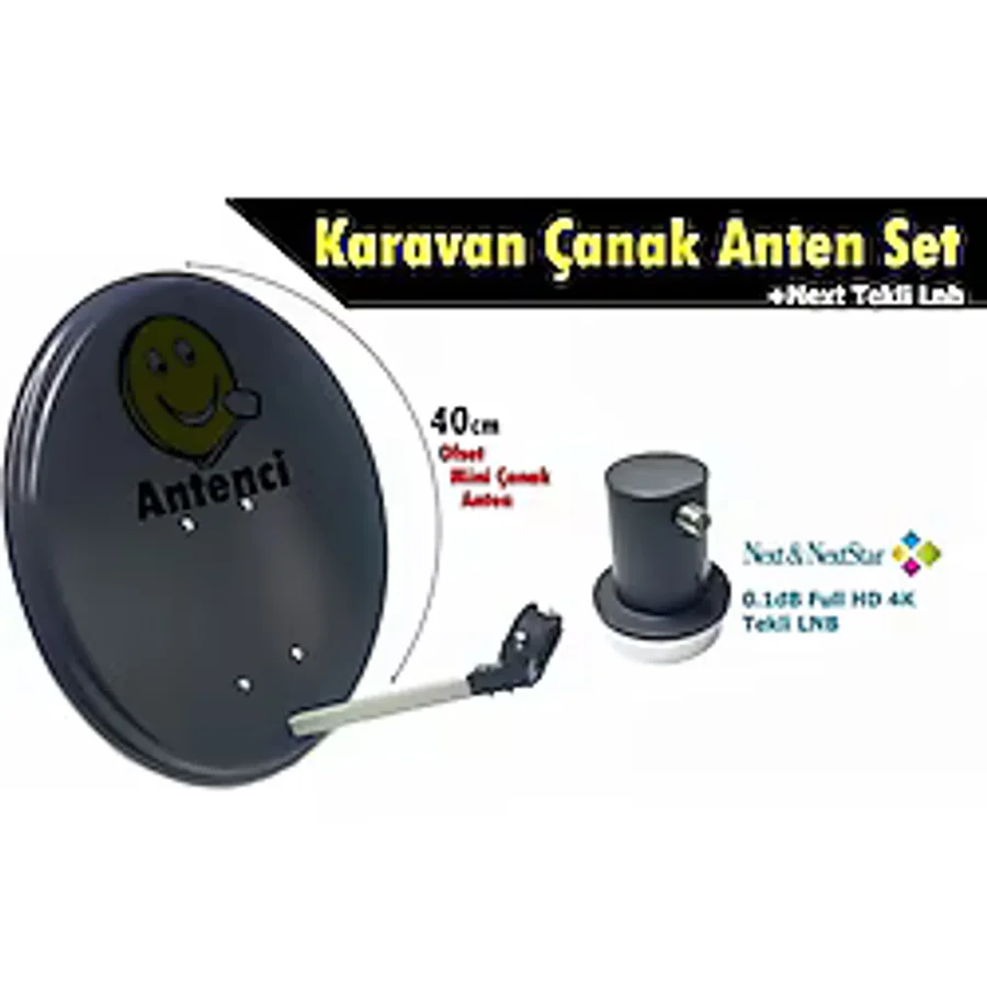 Antenci 40cm Karavan Çanak Anten +Next Tekli LNB