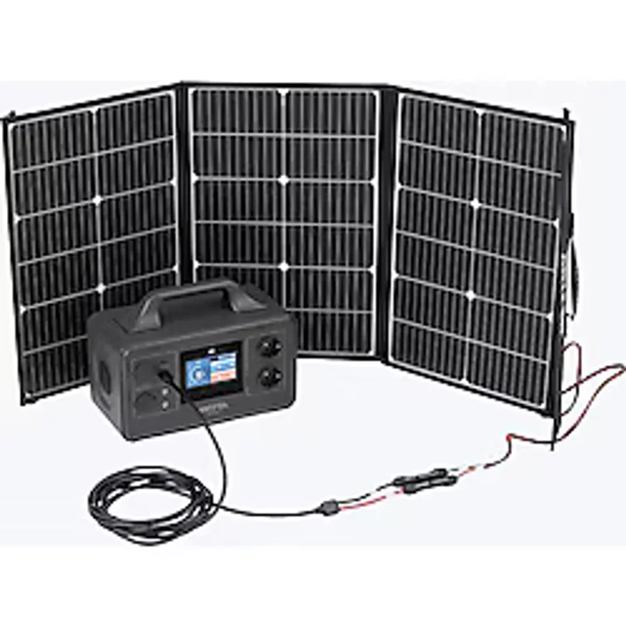 Antfea S500Pro Taşınabilir Güç Sistemi 500W + 100W Taşınabilir Güneş Paneli + MC4 XT60 Dönüşüm Kablosu 5M